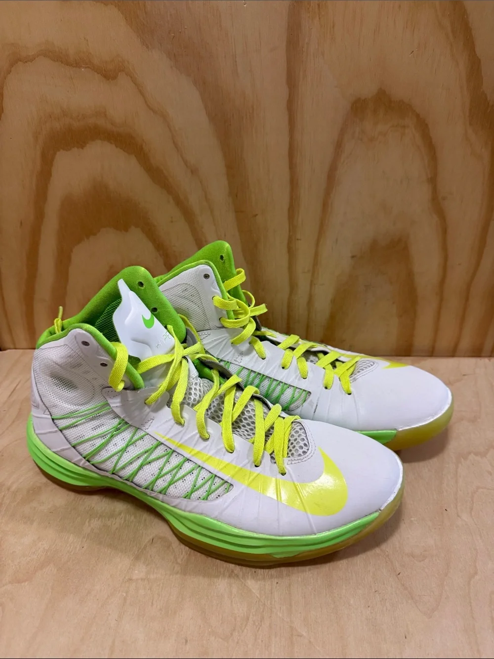 Nike  White & Volt High-Top Basketball Sneakers size 12
